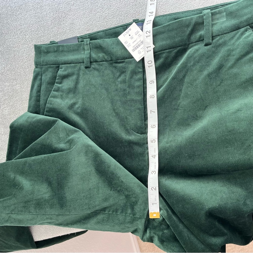 J.Crew NWT Velvet Kallie pant‎ Darkest Forest size 14 Tall - Picture 7 of 11